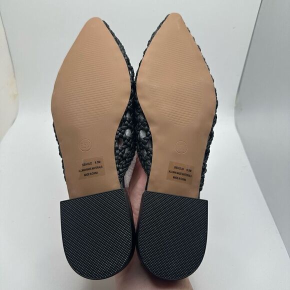 CUSHIONAIRE Women's Behold Woven Mule +Memory Foam 6.5 BLACK NEW - Picture 5 of 7